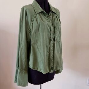 Free People We The Free cotton long sleeve button down Top or Jacket size Large